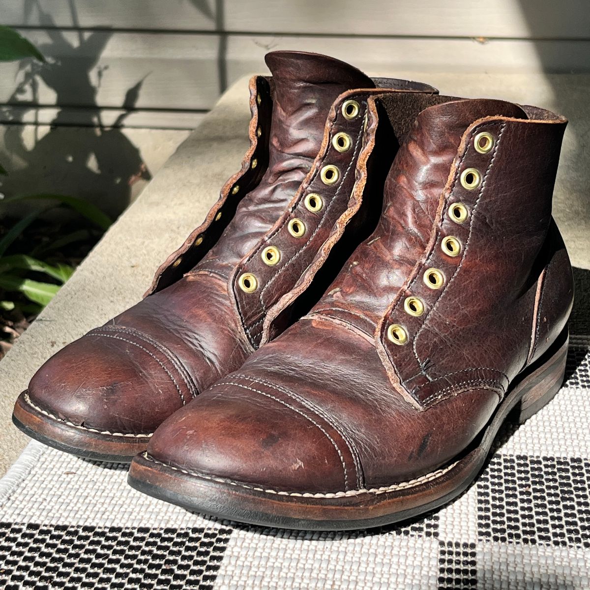Photo by steverinde on July 6, 2026 of the Viberg Service Boot PCT in Horween Natural Bison.