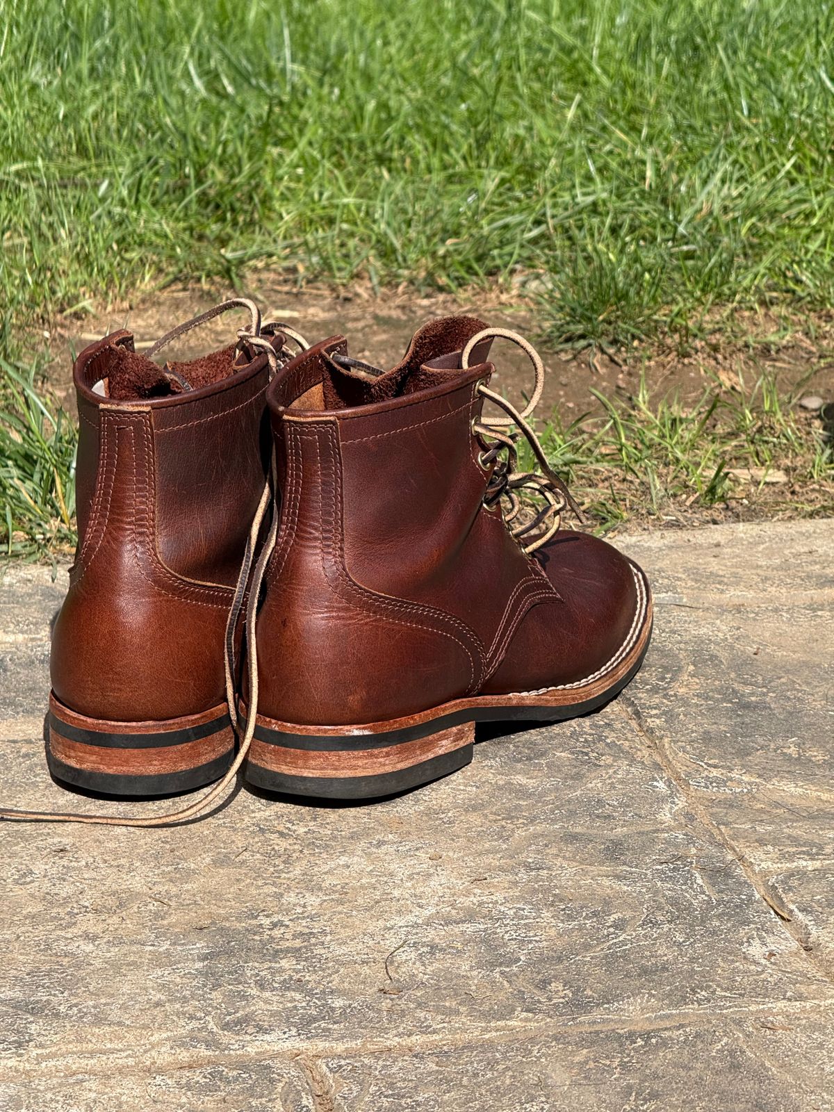 Photo by Timm on September 27, 2025 of the Nicks Lace Up Heritage in Nicks Italian Brown Cypress.