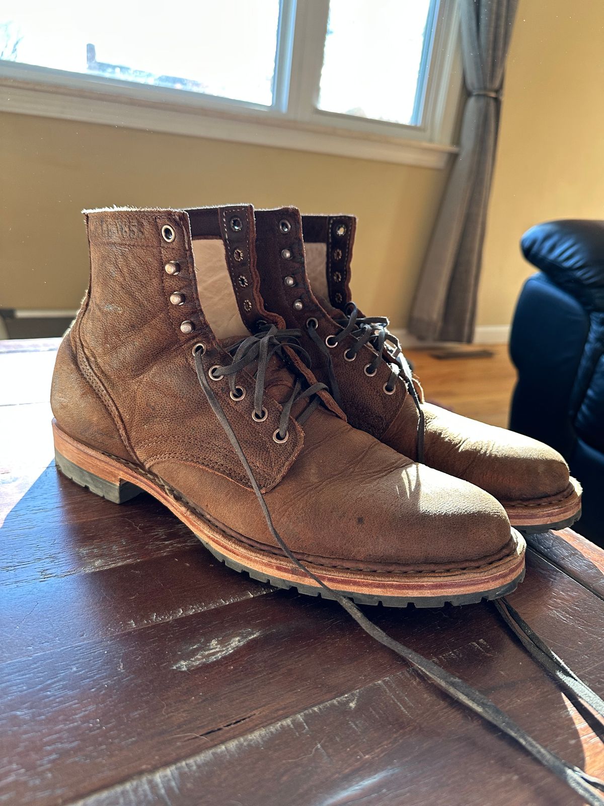 Photo by Timm on November 17, 2024 of the White's MP-Sherman Plain Toe in Urban Brown Naked Kudu.
