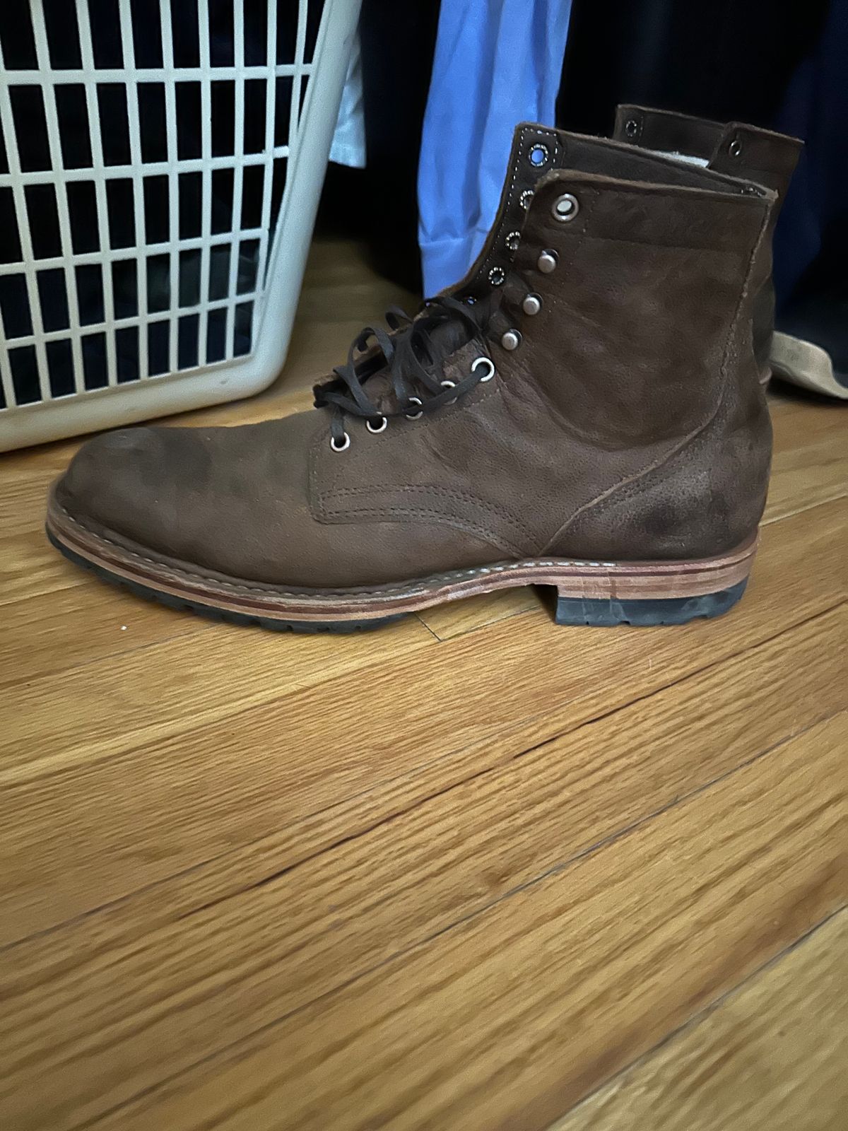 Photo by Timm on November 17, 2024 of the White's MP-Sherman Plain Toe in Urban Brown Naked Kudu.