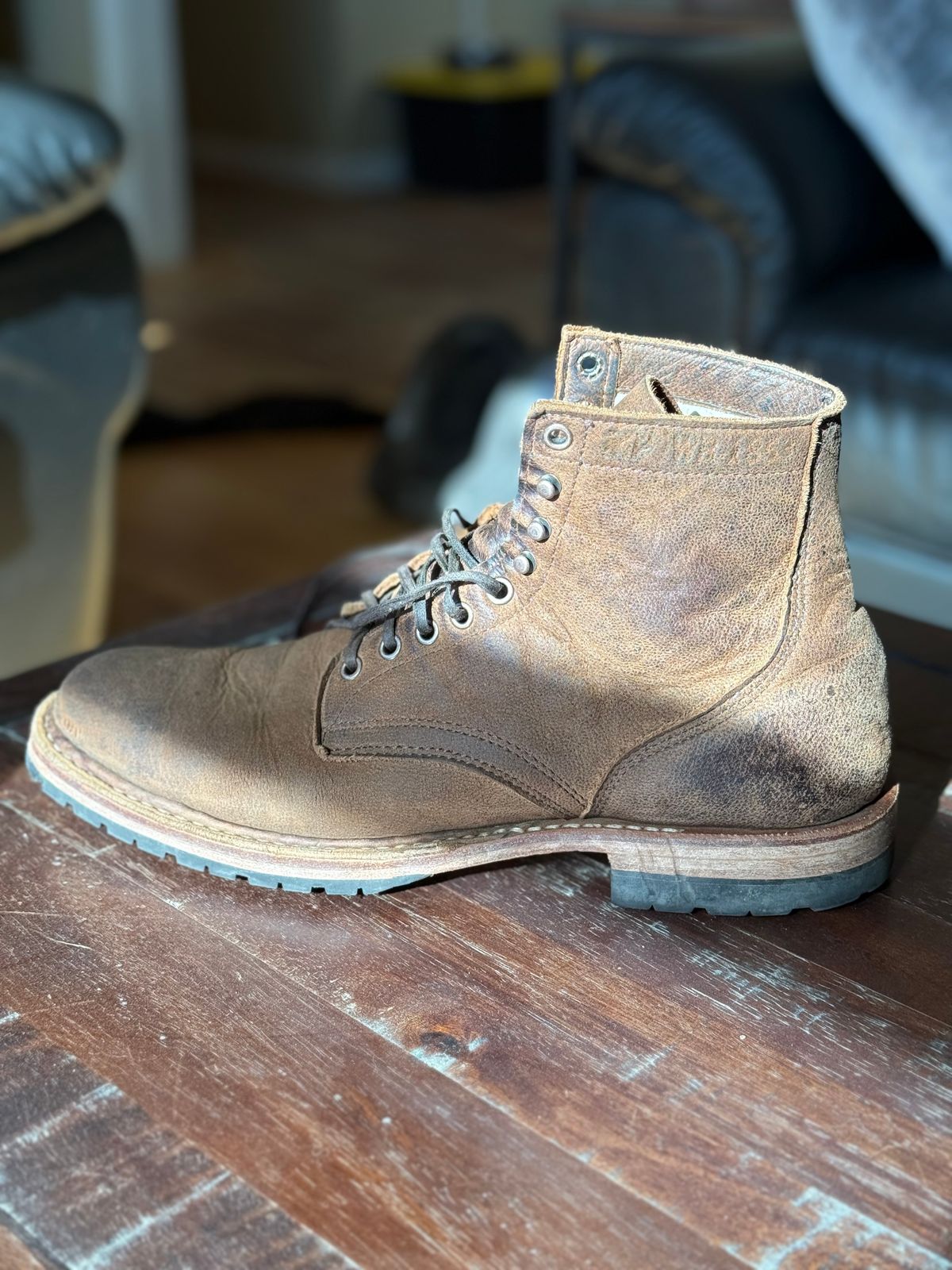 Photo by Timm on November 16, 2025 of the White's MP-Sherman Plain Toe in Urban Brown Naked Kudu.