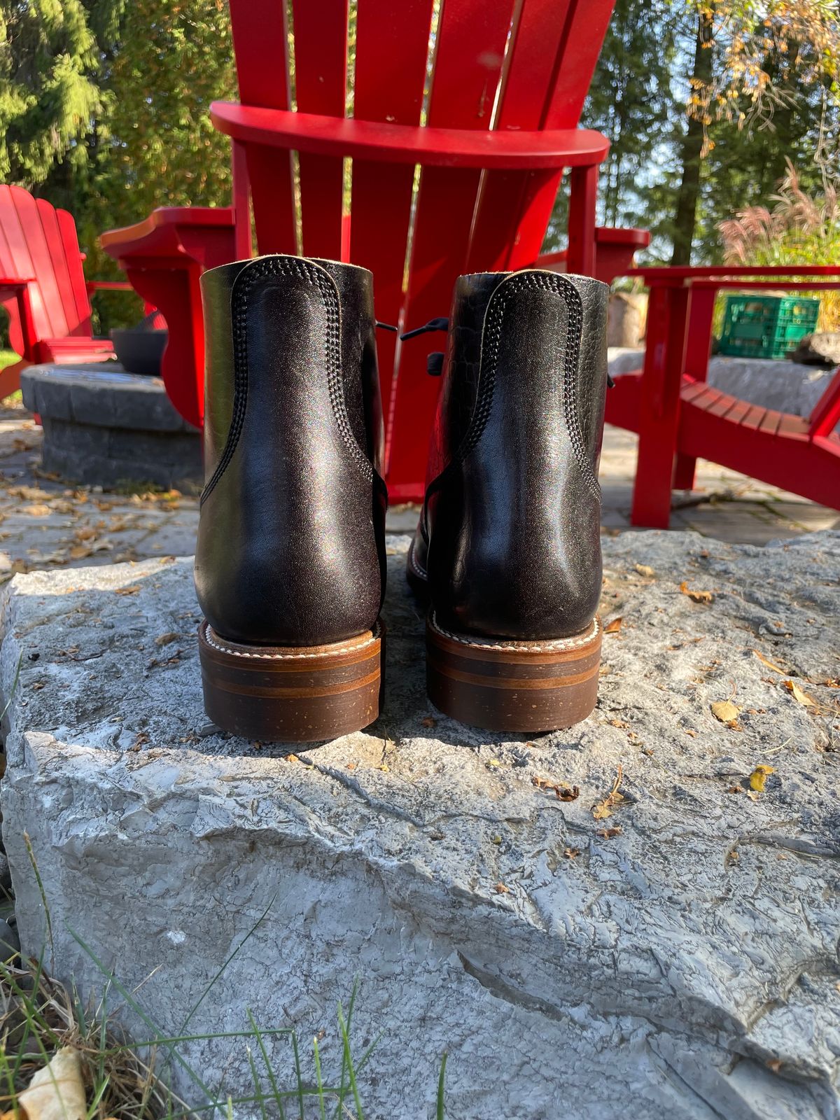 Photo by jeffa on October 1, 2023 of the John Lofgren M-43 Service Shoes in Shinki Black Teacore Horsebutt.