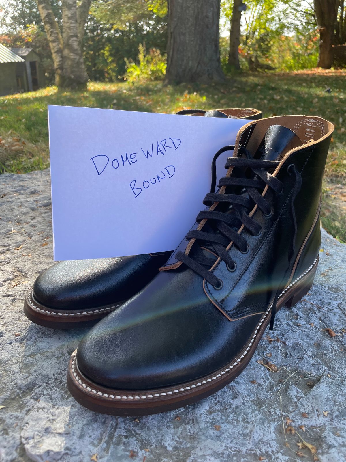 Photo by jeffa on October 1, 2023 of the John Lofgren M-43 Service Shoes in Shinki Black Teacore Horsebutt.