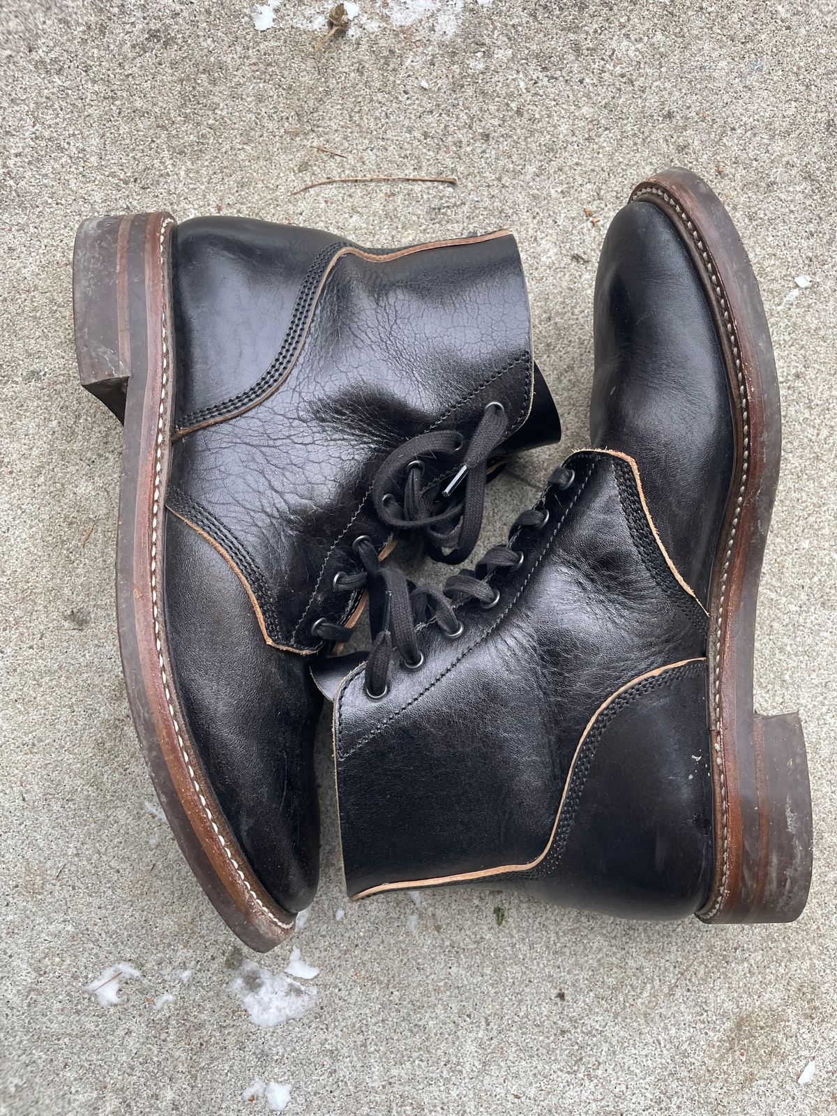 Photo by jeffa on January 5, 2024 of the John Lofgren M-43 Service Shoes in Shinki Black Teacore Horsebutt.