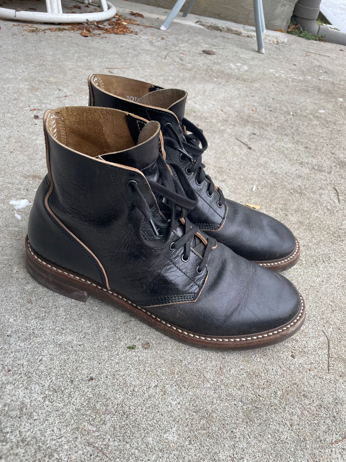 Photo by jeffa on January 5, 2024 of the John Lofgren M-43 Service Shoes in Shinki Black Teacore Horsebutt.