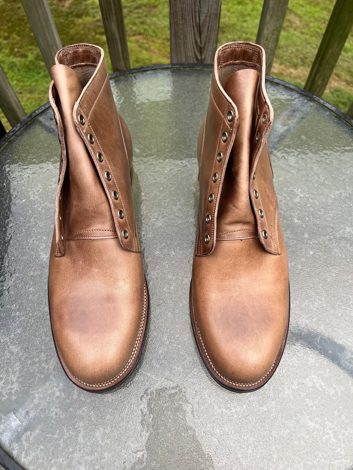 Photo by Rob on September 17, 2023 of the Viberg Service Boot in Horween Natural Chromexcel.