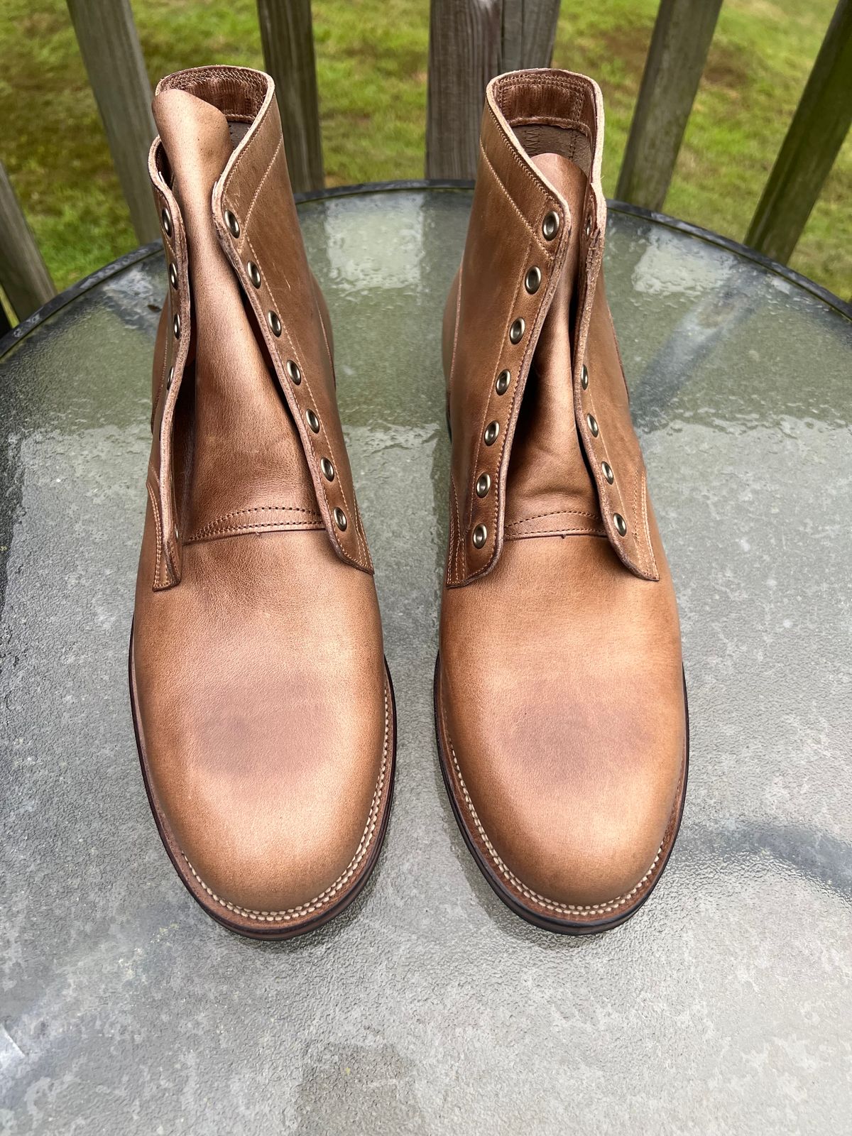 Photo by Rob on September 17, 2023 of the Viberg Service Boot in Horween Natural Chromexcel.