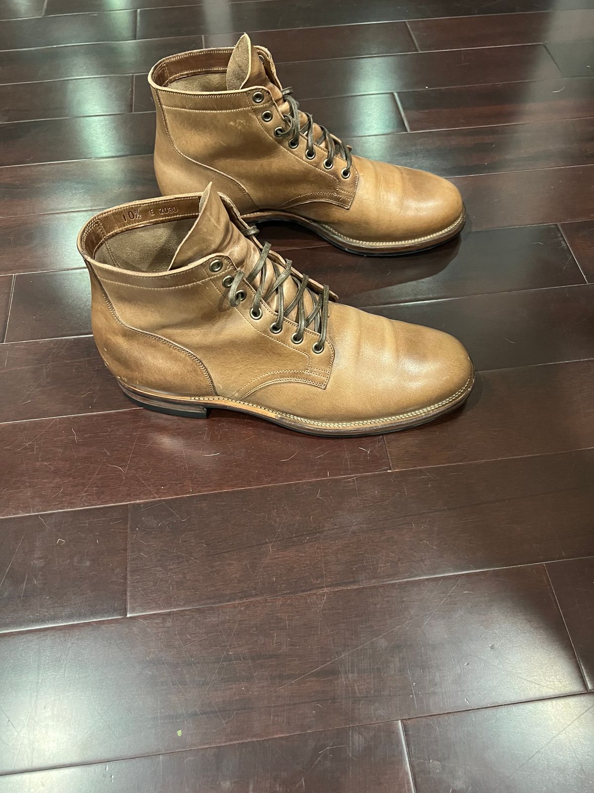 Photo by Rob on October 8, 2023 of the Viberg Service Boot in Horween Natural Chromexcel.