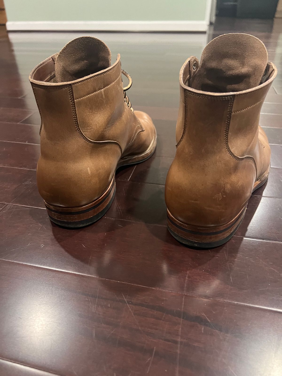 Photo by Rob on November 2, 2023 of the Viberg Service Boot in Horween Natural Chromexcel.