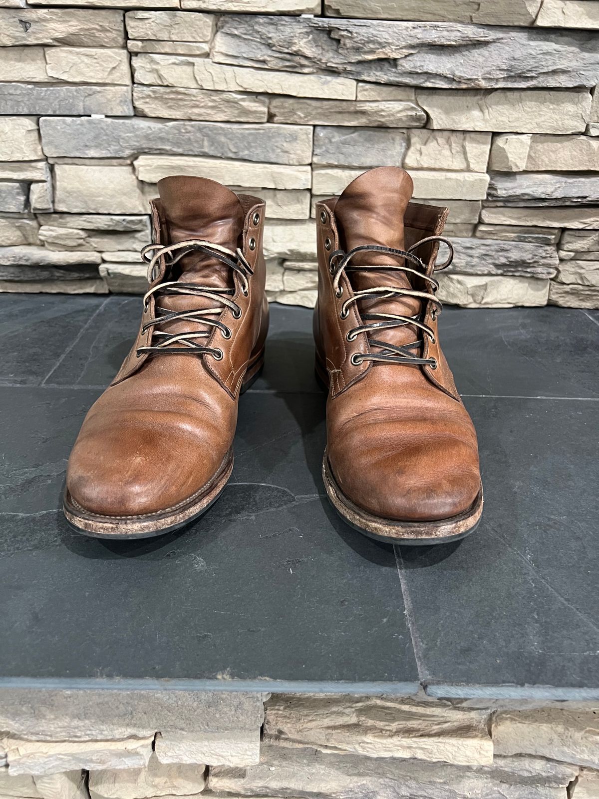 Photo by Rob on February 3, 2024 of the Viberg Service Boot in Horween Natural Chromexcel.