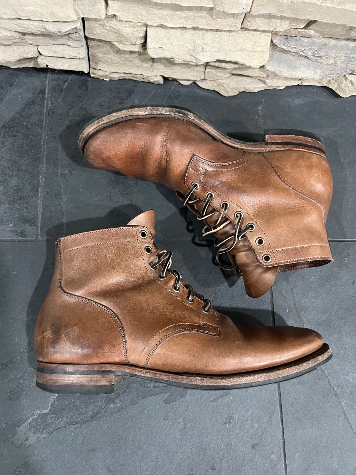 Photo by Rob on February 3, 2024 of the Viberg Service Boot in Horween Natural Chromexcel.