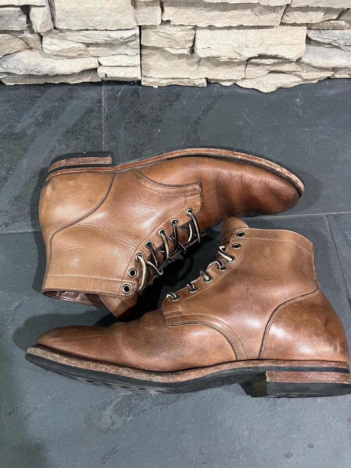 Photo by Rob on March 2, 2024 of the Viberg Service Boot in Horween Natural Chromexcel.