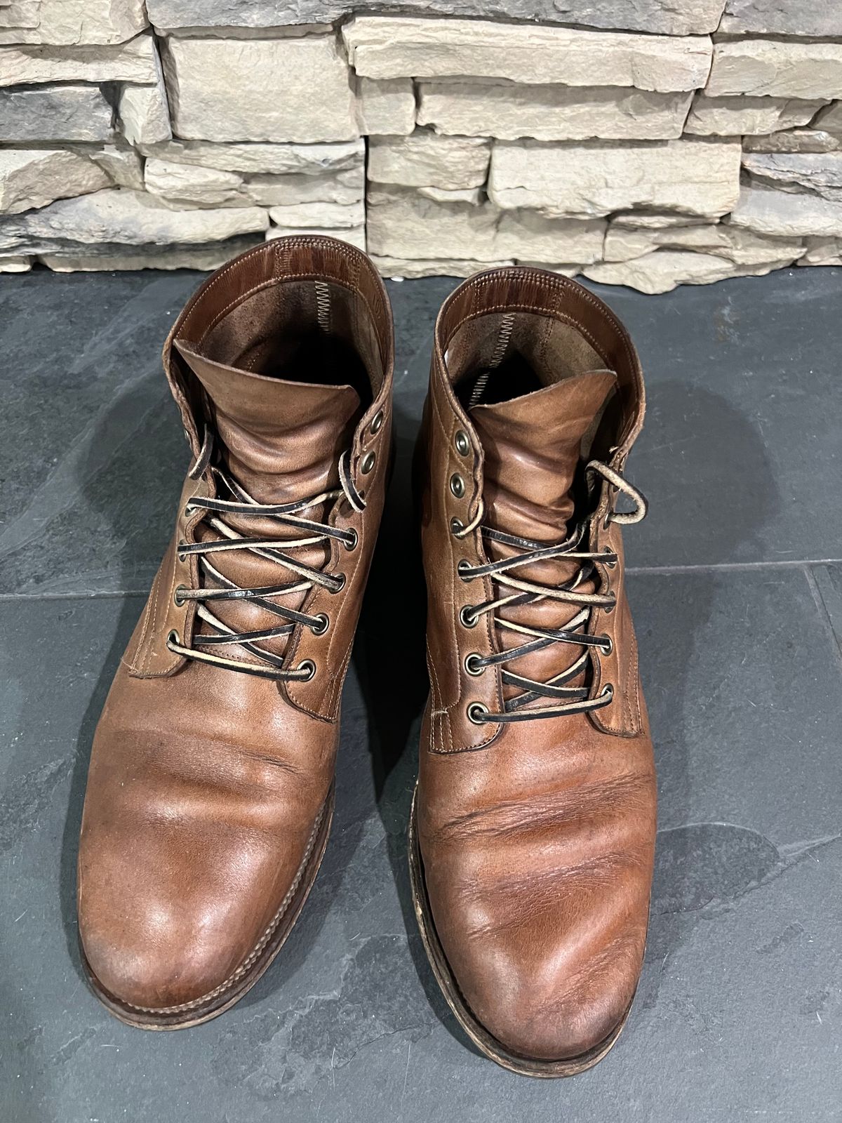 Photo by Rob on March 2, 2024 of the Viberg Service Boot in Horween Natural Chromexcel.