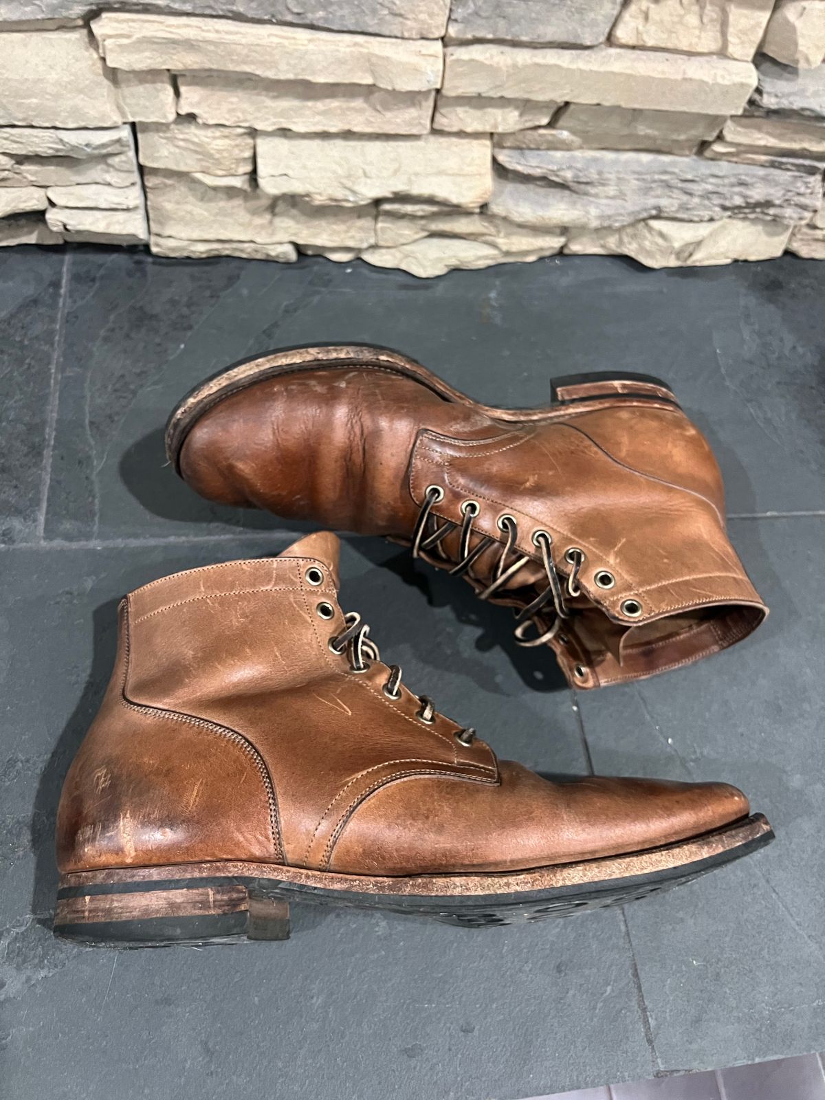 Photo by Rob on April 5, 2024 of the Viberg Service Boot in Horween Natural Chromexcel.