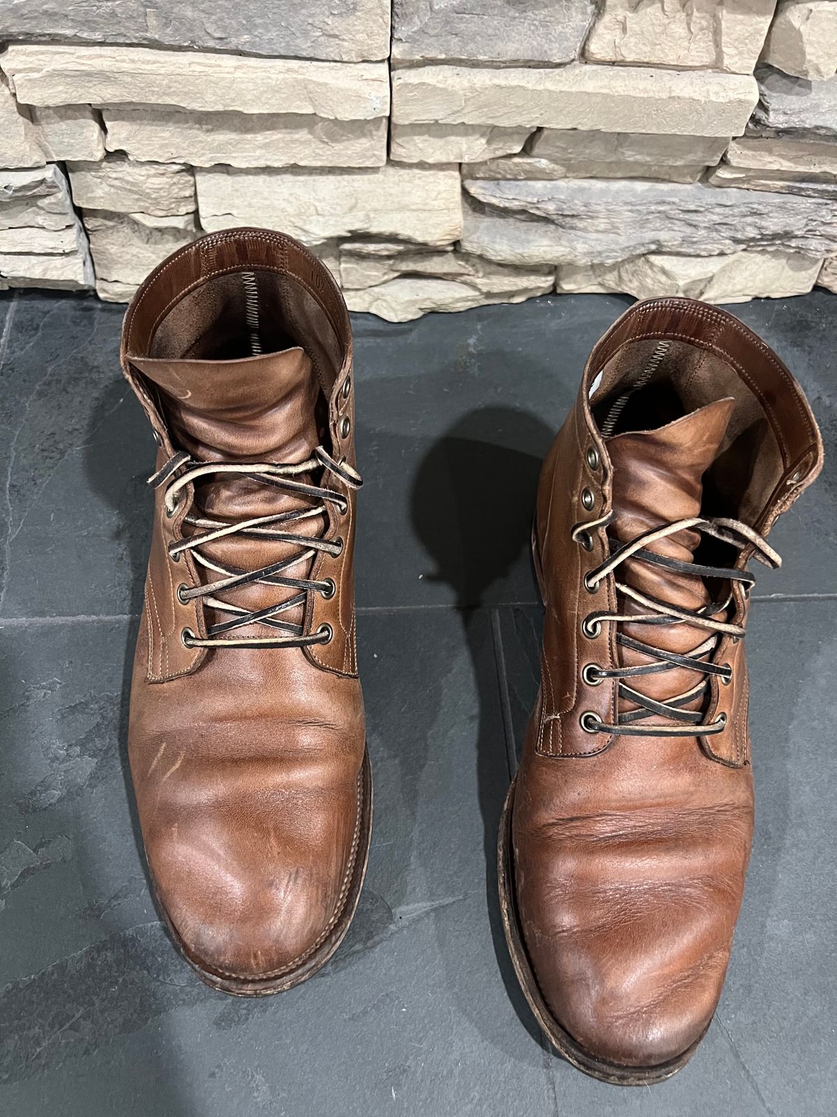 Photo by Rob on April 5, 2024 of the Viberg Service Boot in Horween Natural Chromexcel.