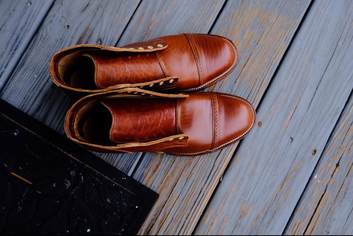 Photo by Wayne on April 17, 2021 of the Viberg Service Boot in Shinki Brown Oiled Horsebutt.