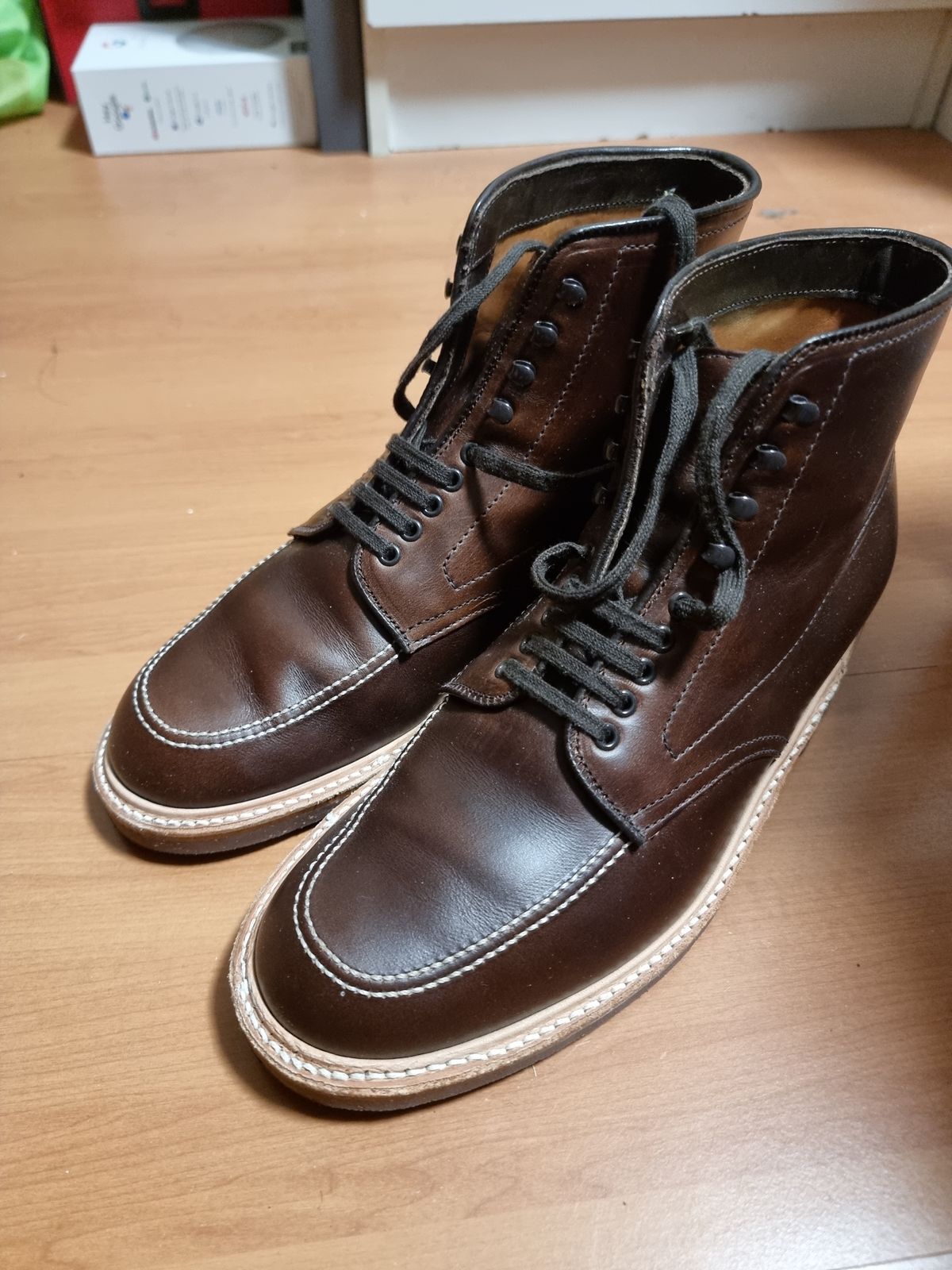 Photo by jelloshots on September 12, 2023 of the Alden Indy Boot in Horween Brown Chromexcel.