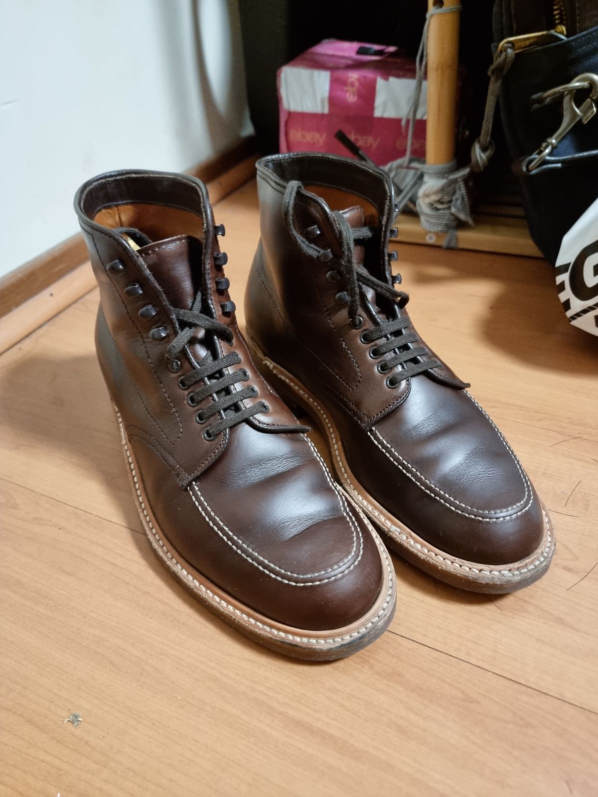 Photo by jelloshots on November 16, 2023 of the Alden Indy Boot in Horween Brown Chromexcel.