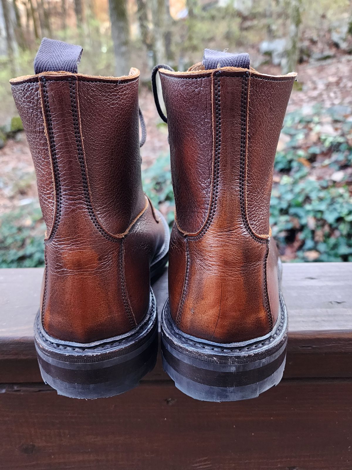 Photo by stylenwby on December 4, 2023 of the Tricker's Grassmere Country Boot in C.F. Stead Caramel Kudu Classic.