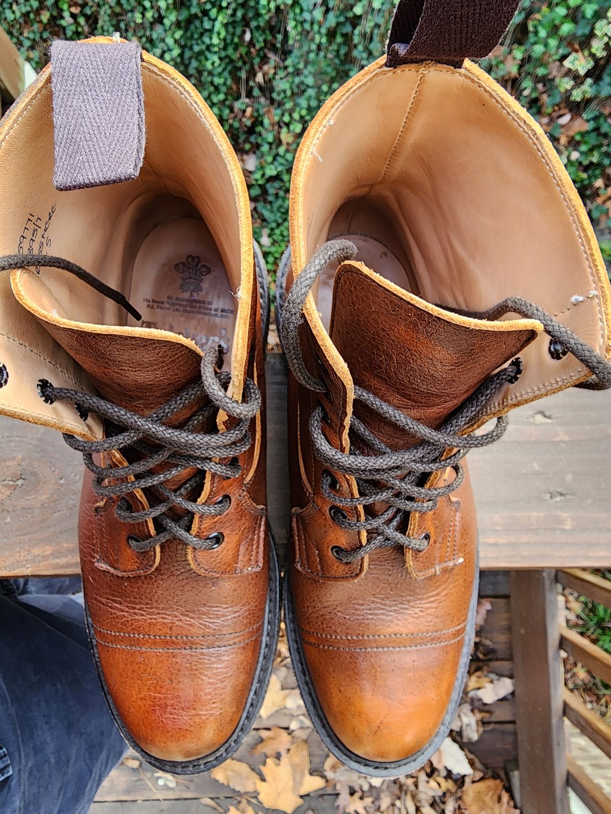 Photo by stylenwby on January 2, 2024 of the Tricker's Grassmere Country Boot in C.F. Stead Caramel Kudu Classic.