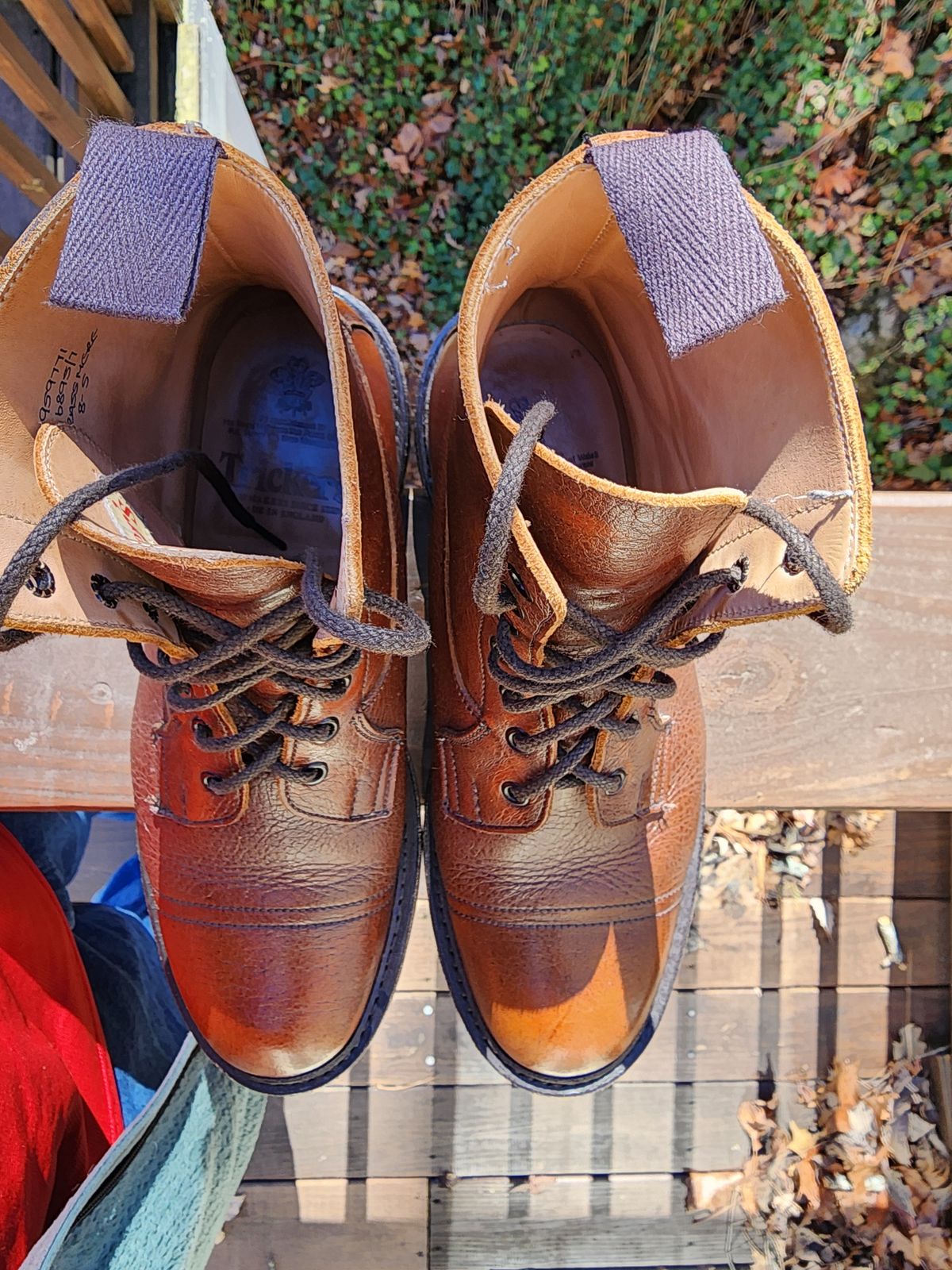 Photo by stylenwby on February 5, 2024 of the Tricker's Grassmere Country Boot in C.F. Stead Caramel Kudu Classic.