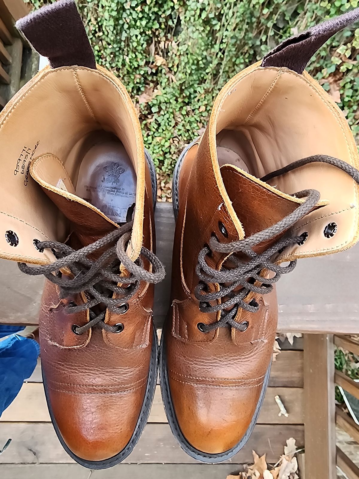 Photo by stylenwby on March 4, 2024 of the Tricker's Grassmere Country Boot in C.F. Stead Caramel Kudu Classic.