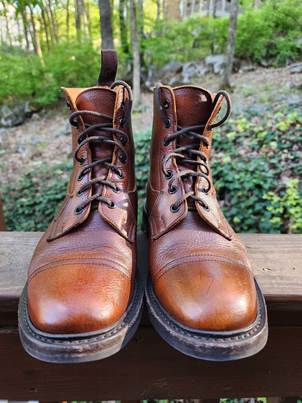 Photo by stylenwby on April 4, 2024 of the Tricker's Grassmere Country Boot in C.F. Stead Caramel Kudu Classic.