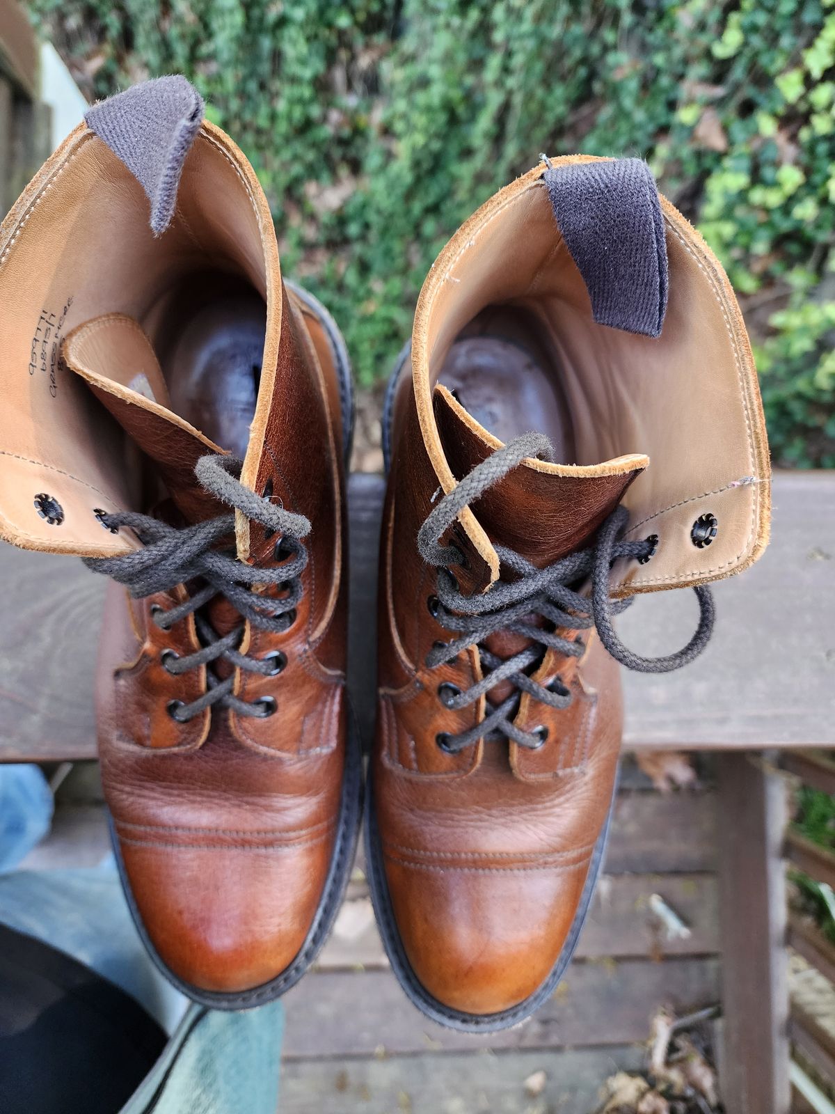 Photo by stylenwby on April 4, 2024 of the Tricker's Grassmere Country Boot in C.F. Stead Caramel Kudu Classic.