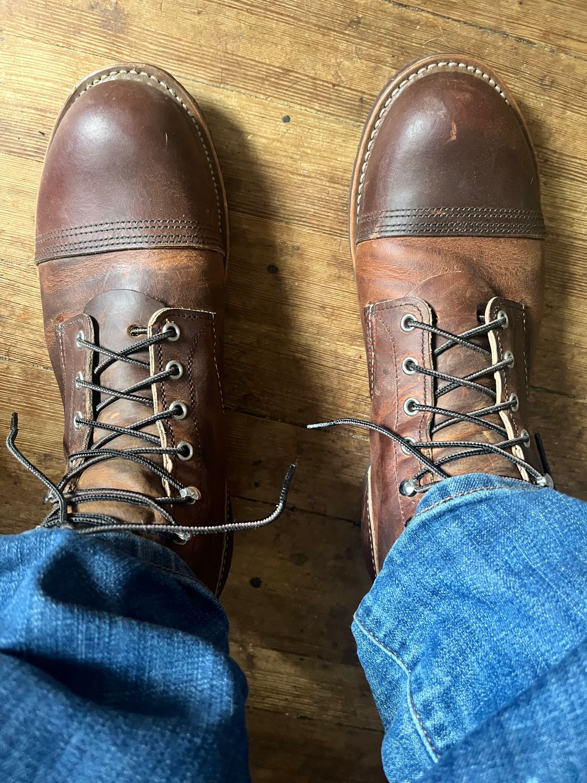 Photo by illclassico on September 24, 2023 of the Red Wing Iron Ranger in S.B. Foot Copper Rough and Tough.