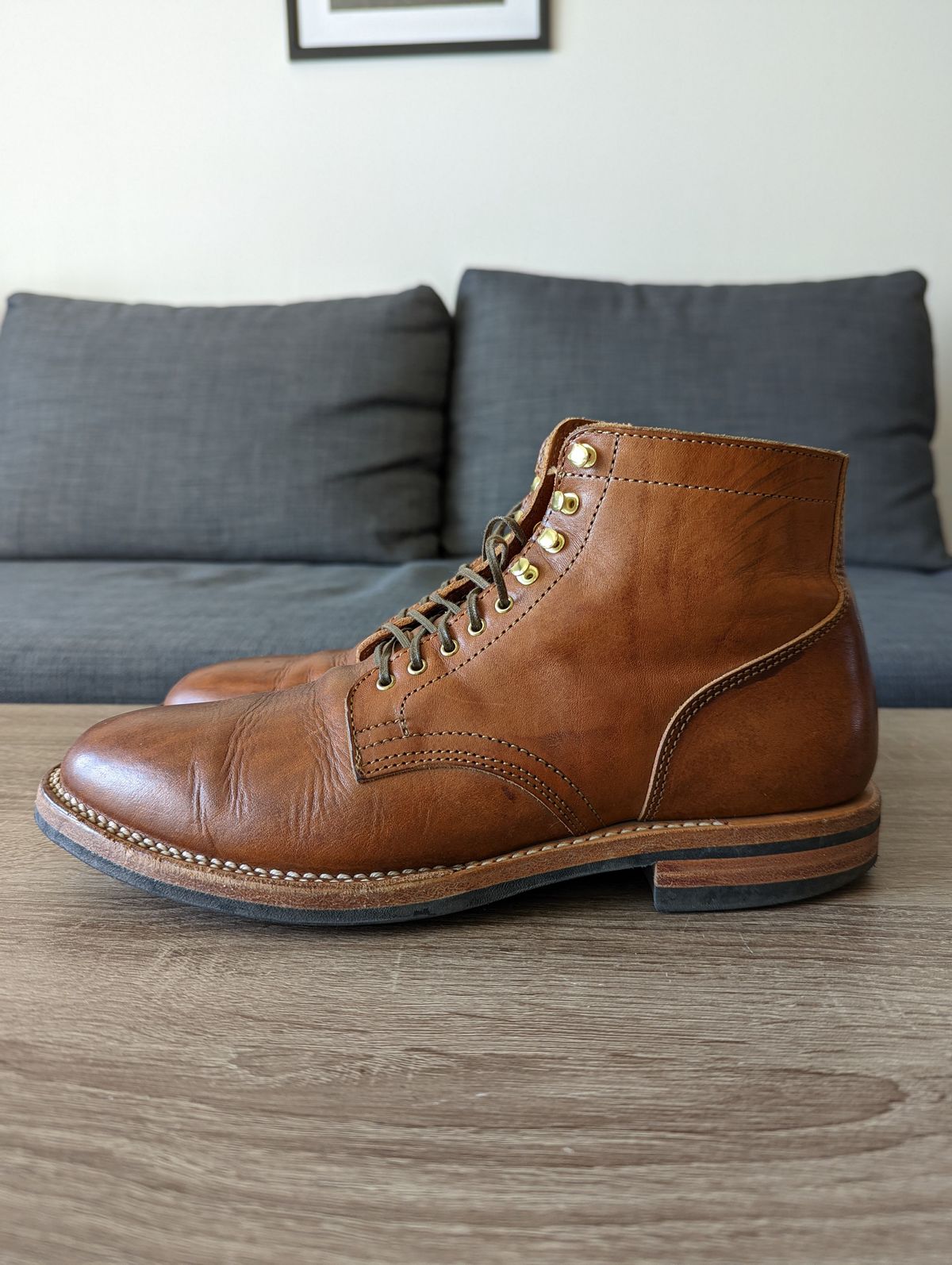 Photo by TropicalBroccoli on February 4, 2022 of the Viberg Service Boot in Conceria 800 Used Ciocio.