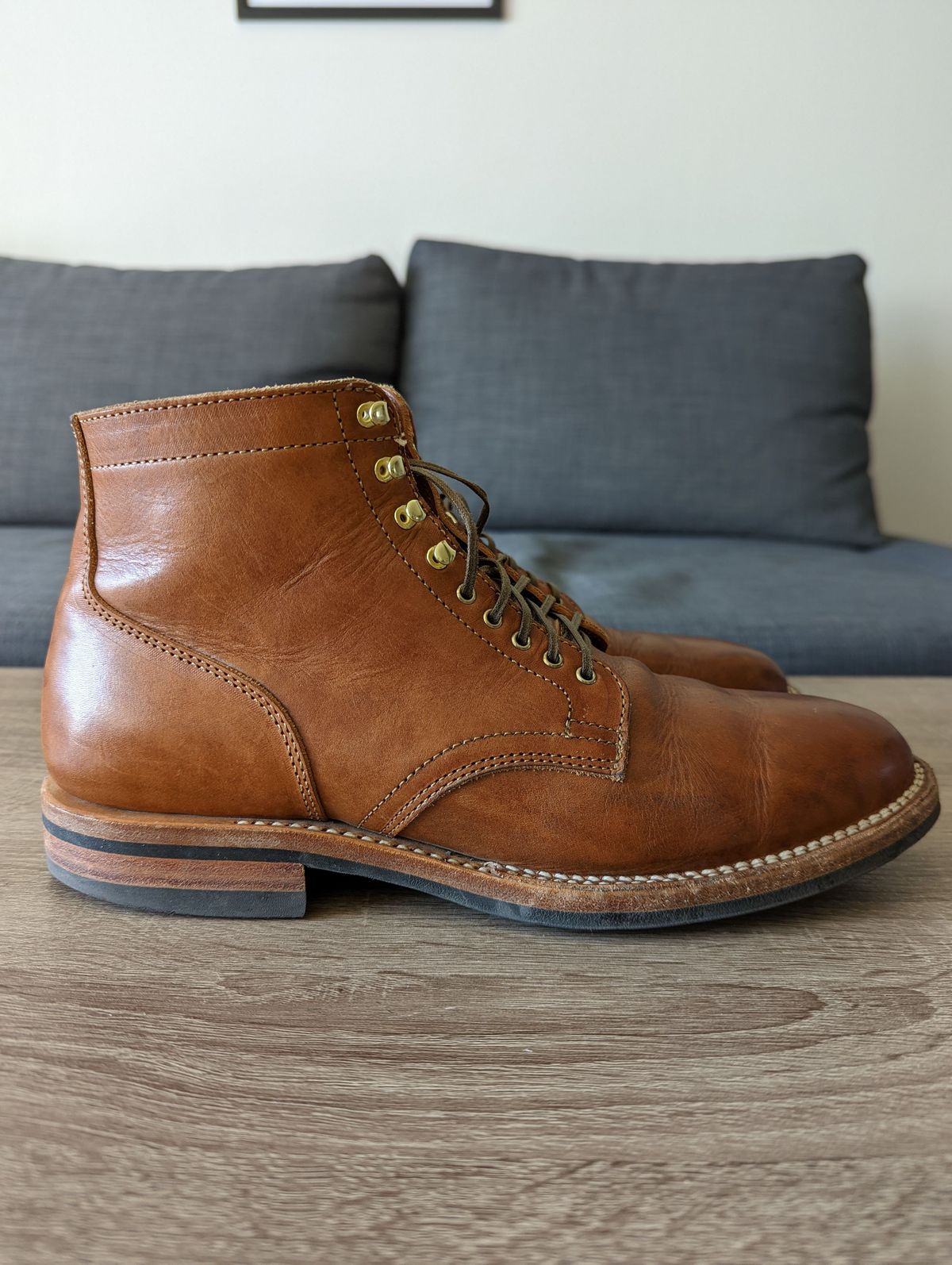 Photo by TropicalBroccoli on February 4, 2022 of the Viberg Service Boot in Conceria 800 Used Ciocio.