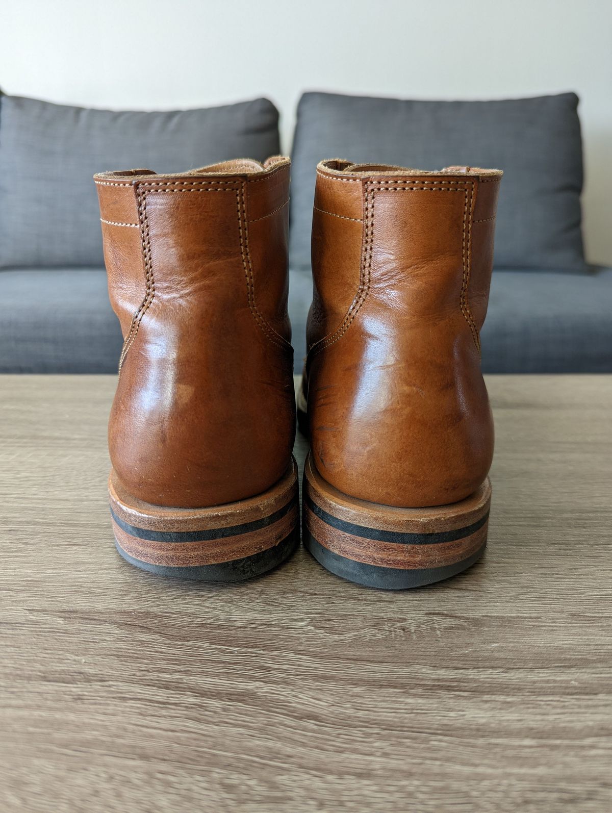 Photo by TropicalBroccoli on March 4, 2022 of the Viberg Service Boot in Conceria 800 Used Ciocio.