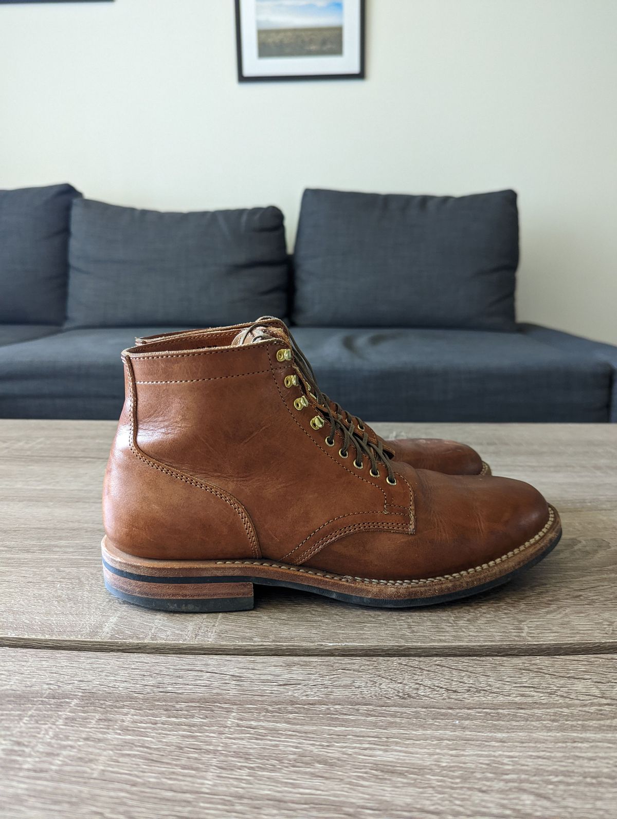 Photo by TropicalBroccoli on April 5, 2022 of the Viberg Service Boot in Conceria 800 Used Ciocio.