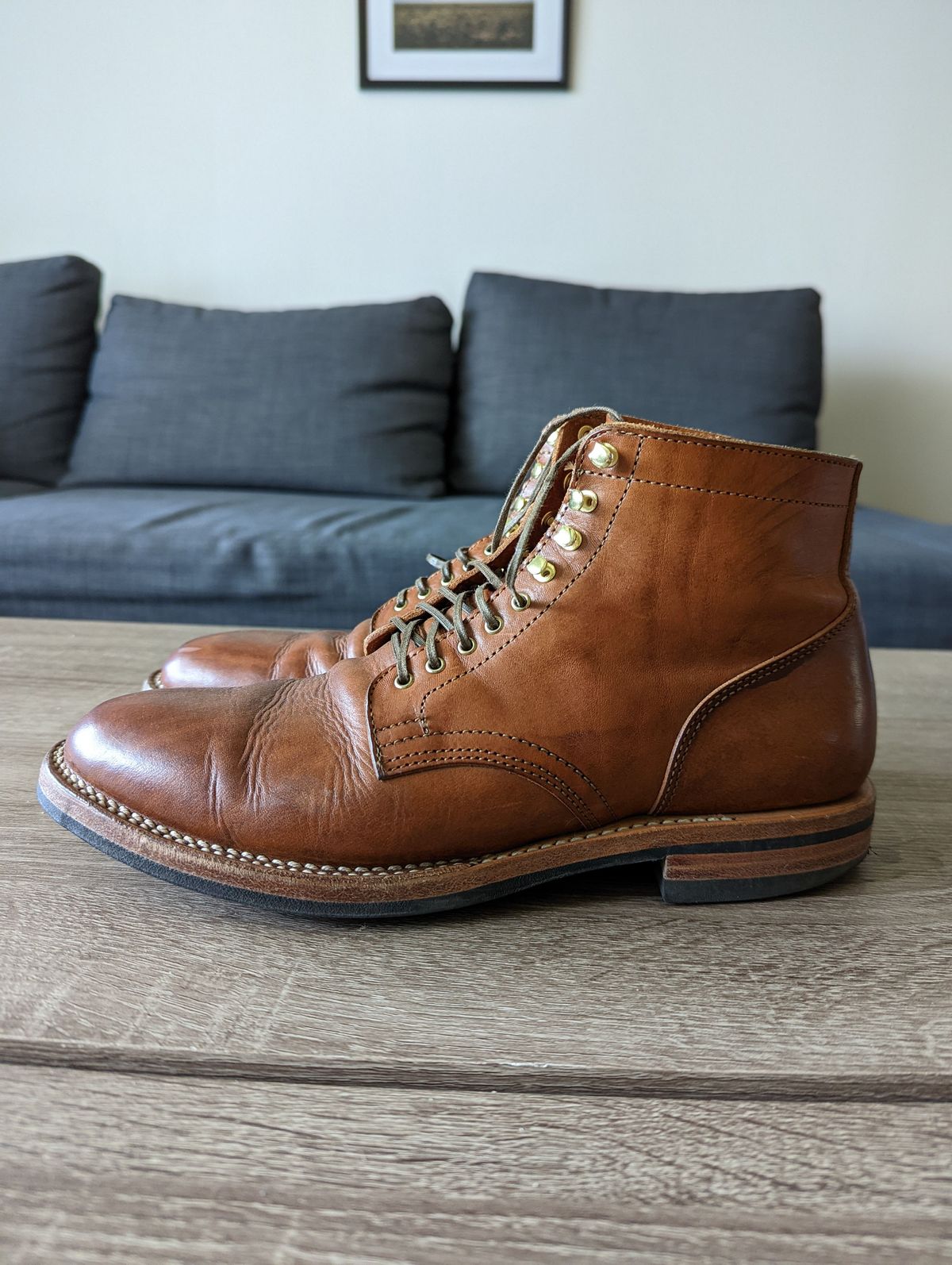 Photo by TropicalBroccoli on May 5, 2022 of the Viberg Service Boot in Conceria 800 Used Ciocio.