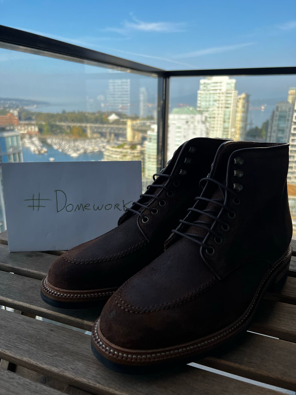 Photo by India_Actual on October 5, 2022 of the Parkhurst The Niagara in C.F. Stead Light Brown Waxy Commander Suede.