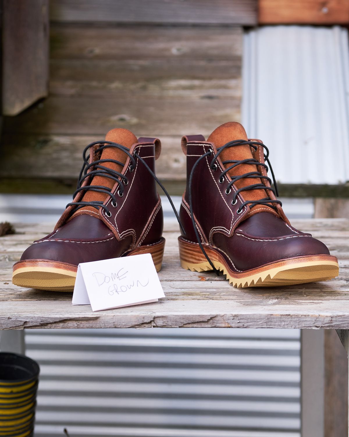 Photo by BobHendersonHB on November 6, 2023 of the BHHB Pull-Top Moc in Seidel Oxblood Double Shot.