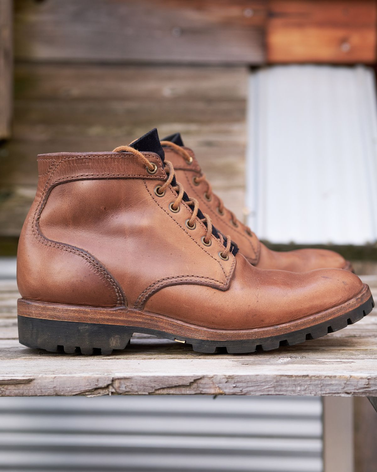 Photo by BobHendersonHB on November 6, 2023 of the BHHB Baller Collar Standard in Horween Natural Chromexcel.