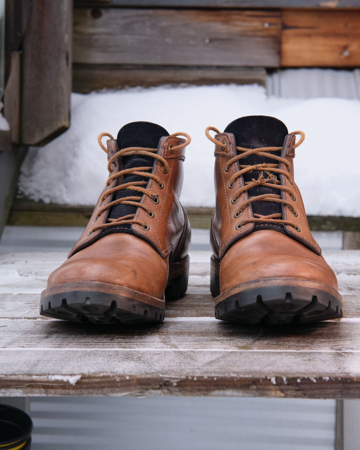 Photo by BobHendersonHB on December 3, 2023 of the BHHB Baller Collar Standard in Horween Natural Chromexcel.