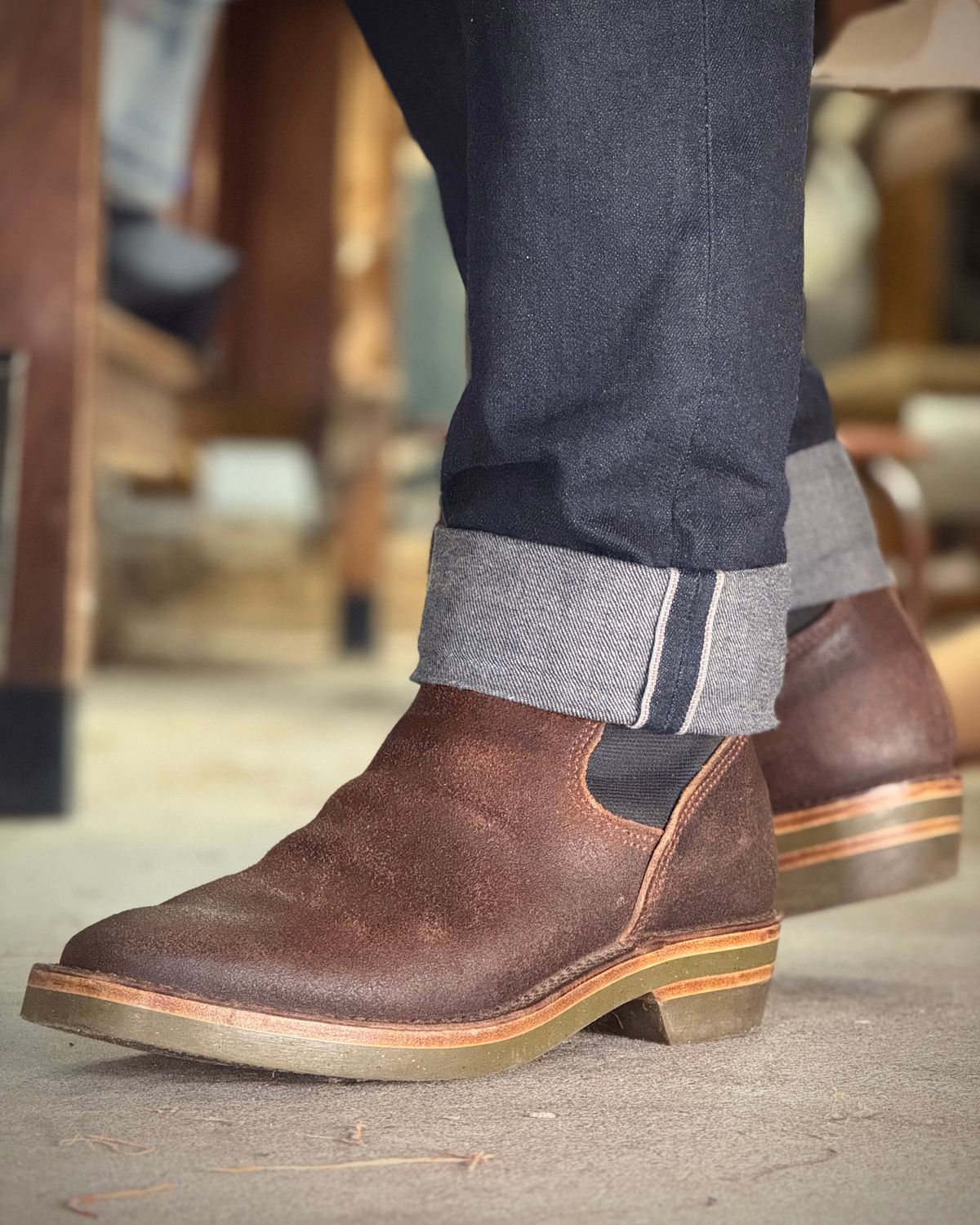 Photo by BobHendersonHB on November 1, 2025 of the BHHB Herridge Lane in Horween Washed Wax Flesh Brown.