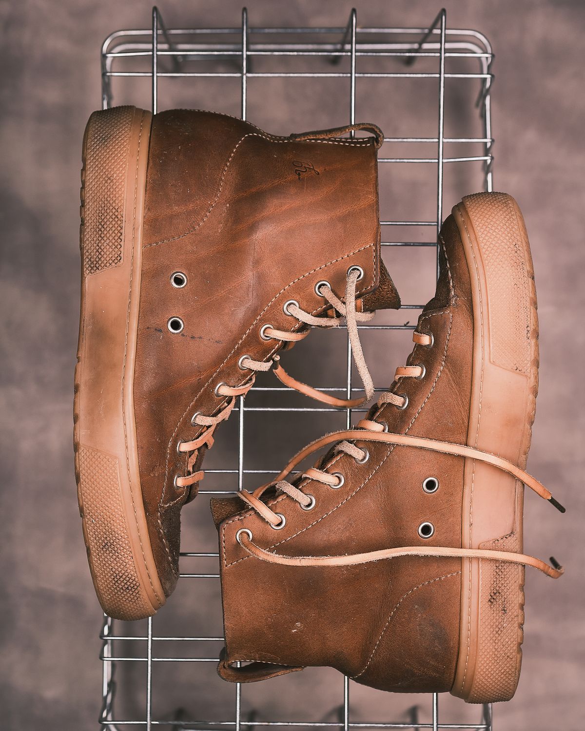 Photo by BobHendersonHB on March 6, 2026 of the BHHB Railtown Sneaker Boot in Horween Natural Wax Flesh Backside.