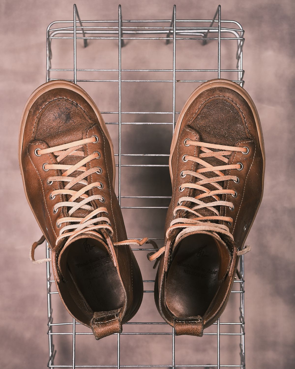 Photo by BobHendersonHB on March 6, 2026 of the BHHB Railtown Sneaker Boot in Horween Natural Wax Flesh Backside.