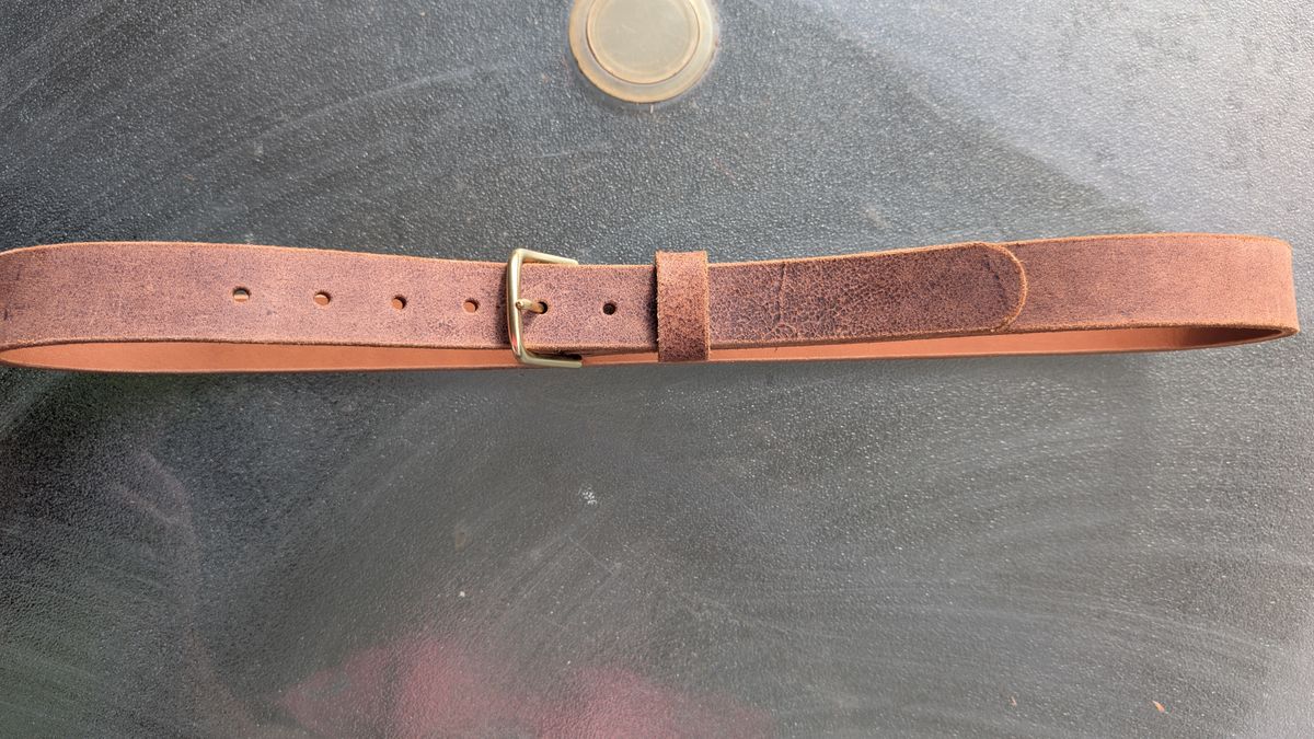 Photo by Togebough on November 1, 2025 of the Nicks Nicks Classic Work Belt in Seidel 1964 Tan Roughout.
