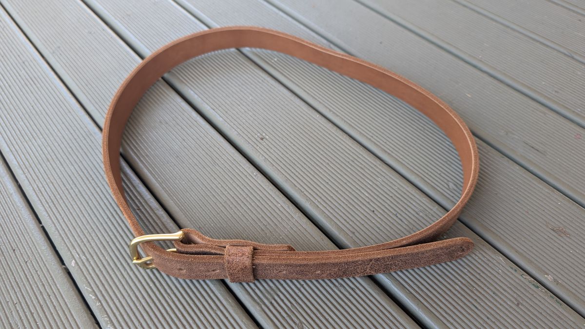 Photo by Togebough on December 6, 2025 of the Nicks Nicks Classic Work Belt in Seidel 1964 Tan Roughout.