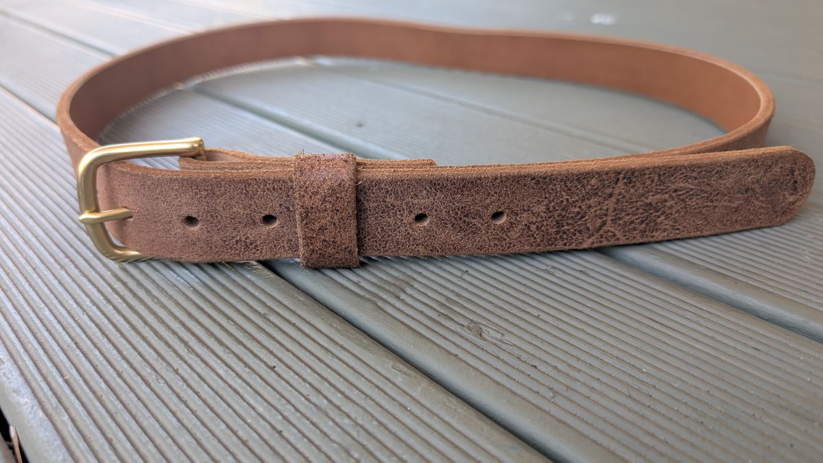 Photo by Togebough on December 6, 2025 of the Nicks Nicks Classic Work Belt in Seidel 1964 Tan Roughout.