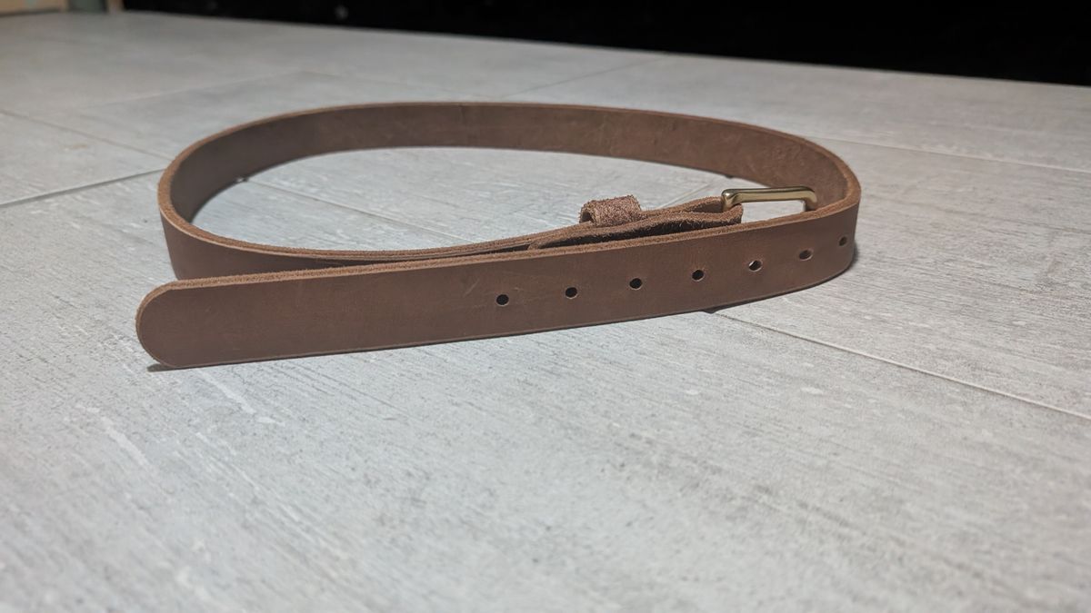 Photo by Togebough on January 5, 2026 of the Nicks Nicks Classic Work Belt in Seidel 1964 Tan Roughout.