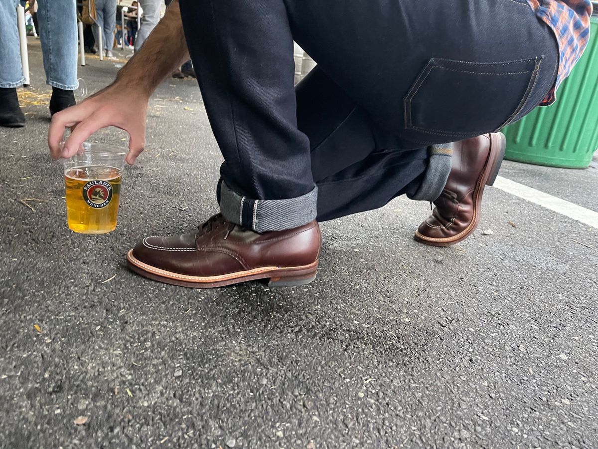 Photo by Louishere on October 9, 2022 of the Alden Indy Boot in Horween Brown Chromexcel.