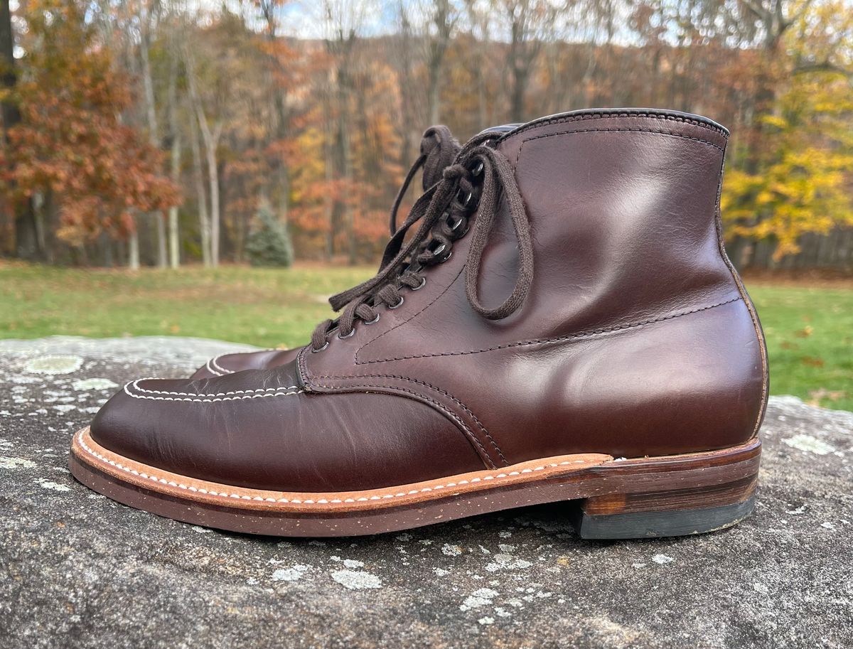 Photo by Louishere on November 6, 2022 of the Alden Indy Boot in Horween Brown Chromexcel.