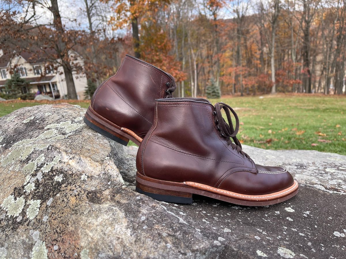 Photo by Louishere on November 6, 2022 of the Alden Indy Boot in Horween Brown Chromexcel.