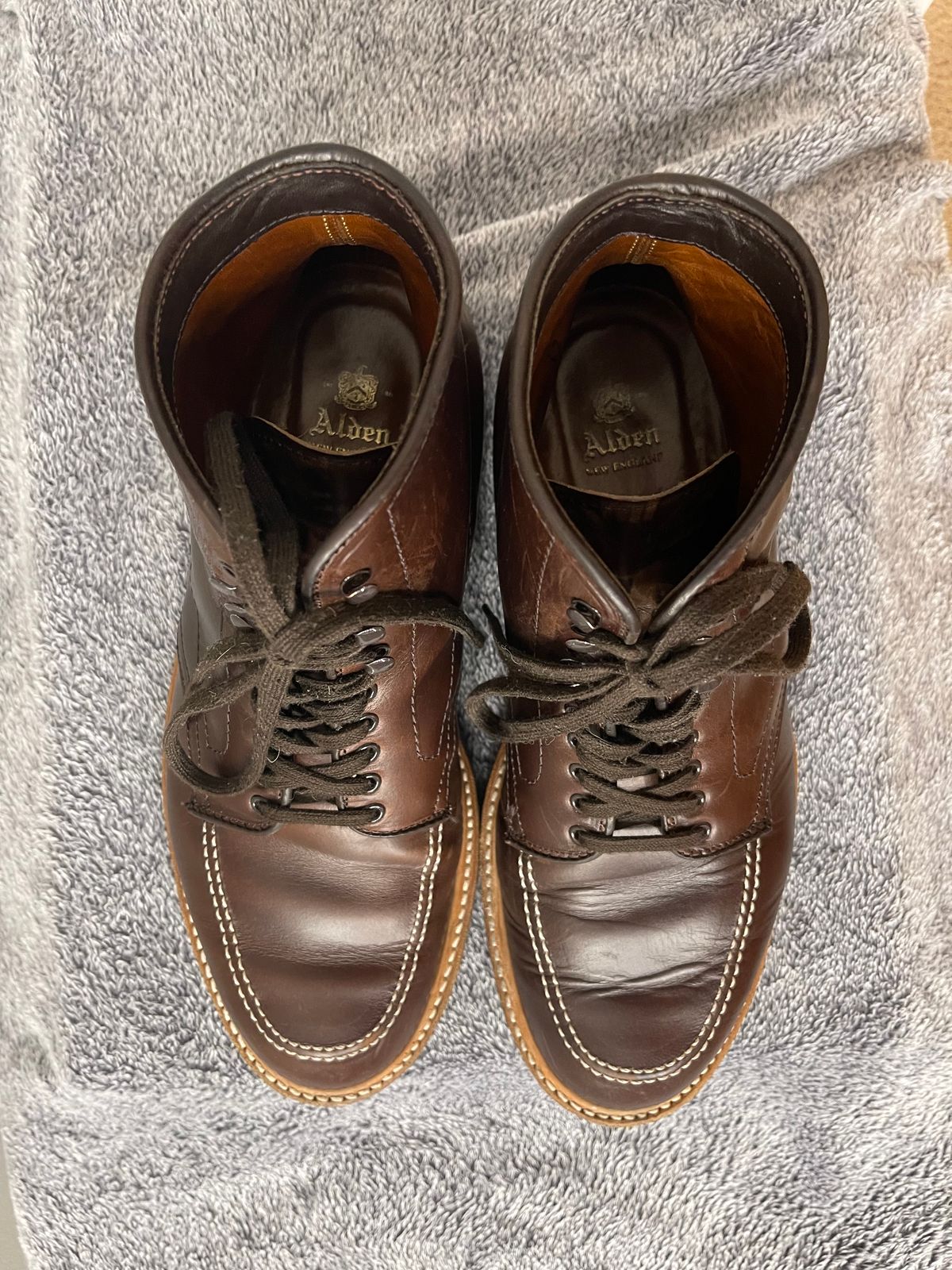 Photo by Louishere on December 6, 2022 of the Alden Indy Boot in Horween Brown Chromexcel.