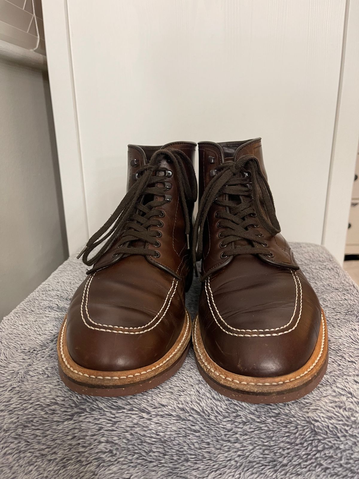 Photo by Louishere on January 6, 2023 of the Alden Indy Boot in Horween Brown Chromexcel.